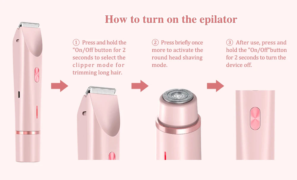 Rasoir Électrique 2-en-1 IPX7 Étanche – Bikini & Corps | ZEPH