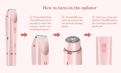 Rasoir Électrique 2-en-1 IPX7 Étanche – Bikini & Corps | ZEPH