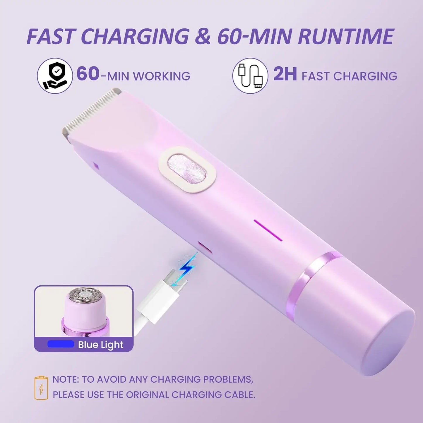 Rasoir Électrique 2-en-1 IPX7 Étanche – Bikini & Corps | ZEPH