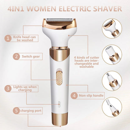 Épilateur Électrique 4-en-1 – Corps, Visage, Sourcils & Nez | ZEPH